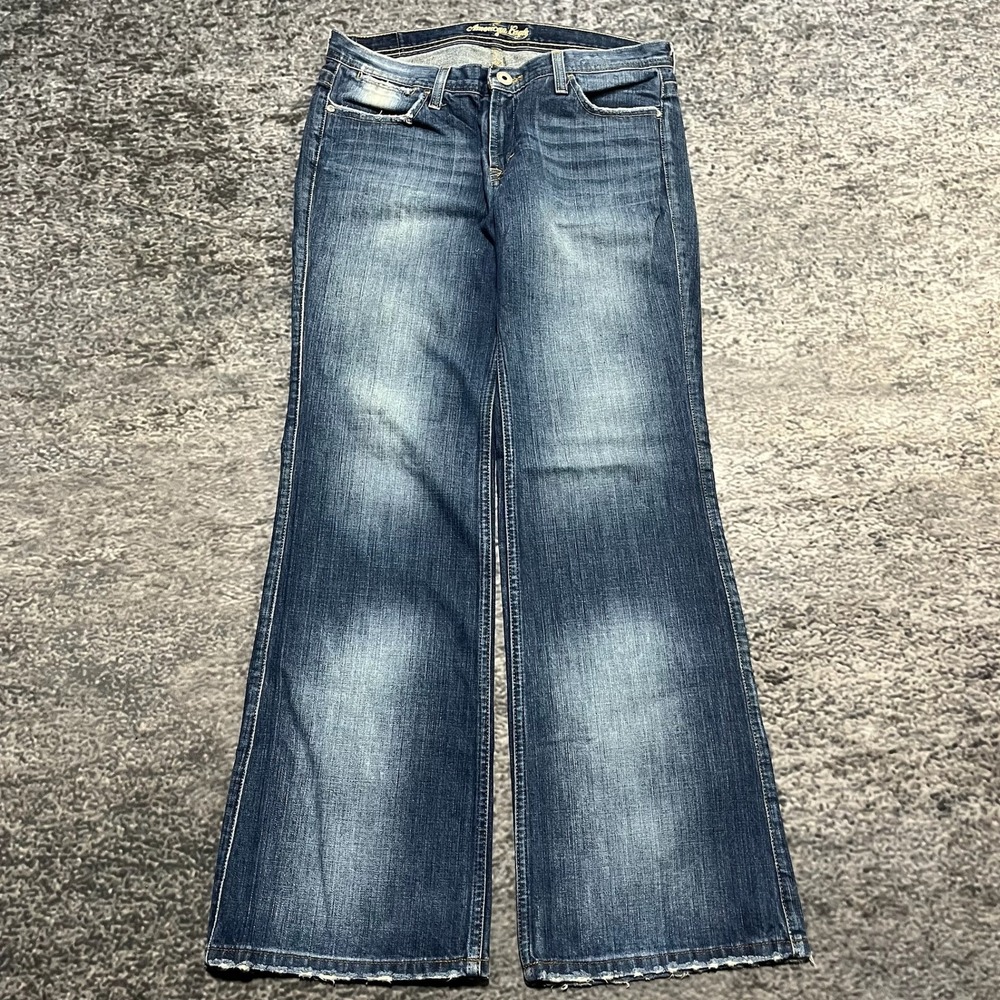 American Eagle Outfitters Women's Blue Denim Flare Jeans Y2K